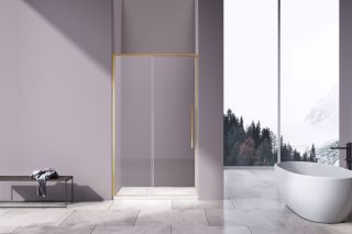 Душевая дверь Vincea Slim-N VDS-4SN130CLG, 1300, брашированное золото, стекло прозрачное