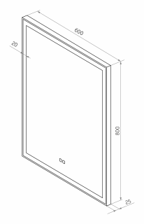 Зеркало с подсветкой Misty Веритате 60см серый
