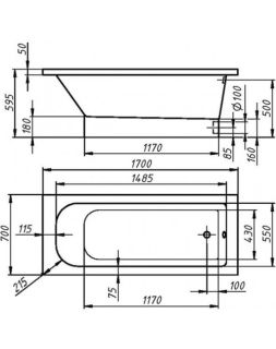 Ванна из искусственного камня Фэма Стиль Виктория на подиуме 170x70 см