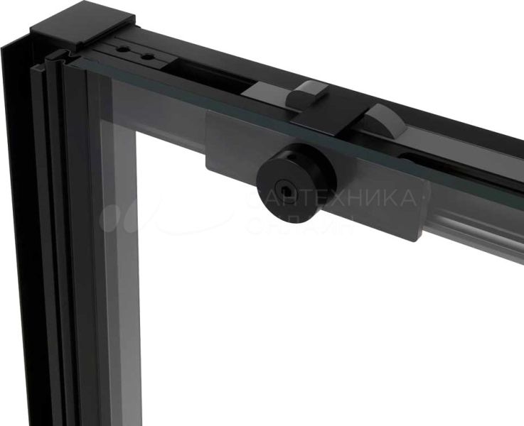 Душевая дверь в нишу Vincea Slim Soft 130 см, профиль черный, стекло прозрачное