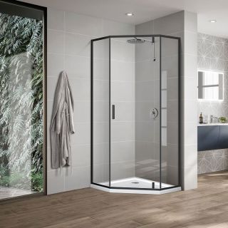 Душевой уголок Vincea Slim-U VSP-2SU900CLB 90x90 см, профиль черный, стекло прозрачное