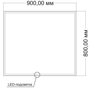 Зеркало Vincea LED VLM-3VN9008 900х800 c сенсорным выключателем и диммером