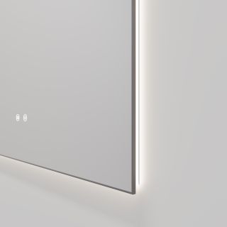 Зеркало Vincea LED VLM-4F100GM-2 1000х800 в алюминиевой раме, вороненая сталь