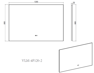 Зеркало Vincea LED VLM-4F120GM-2 1200х800 в алюминиевой раме, c сенсорным выключателем и диммером, вороненая сталь
