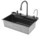 Многофункциональная кухонная мойка Savol S-SC001Q с водопадом 75см графит