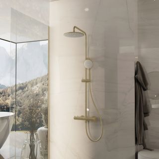 Душевая стойка Vincea Rondo VSFS-1R0BG, брашированное золото