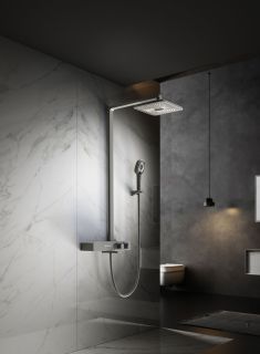 Душевая стойка Vincea Inspire VSFS-3I13TGM с термостатом воронёная сталь