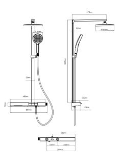 Душевая стойка Vincea Aspire VSFS-4AS1MB, черный
