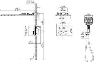Душевой комплект Vincea Futura VSFW-401TGM с термостатом трехрежимный воронёная сталь