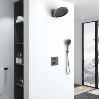 Душевой комплект Vincea VSFW-421I3GM встраиваемый, двухрежимный, вороненая сталь