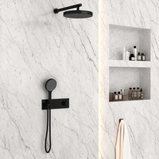 Душевой комплект Vincea VSFW-422TI2MB встраиваемый, двухрежимный, термостатический, черный