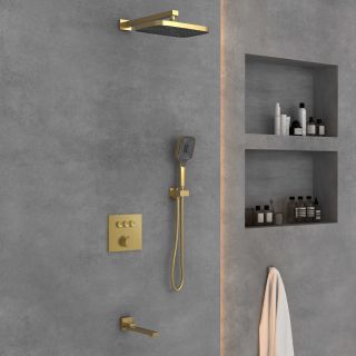 Душевой комплект Vincea VSFW-4311BG встраиваемый, трехрежимный, брашированное золото