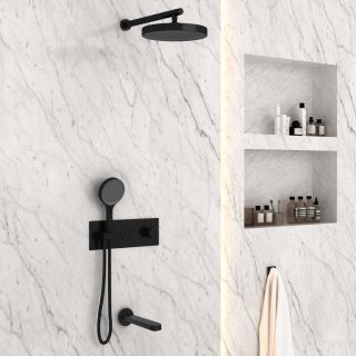 Душевой комплект Vincea Inspire VSFW-432TI3MB встраиваемый, трехрежимный, термостатический, черный