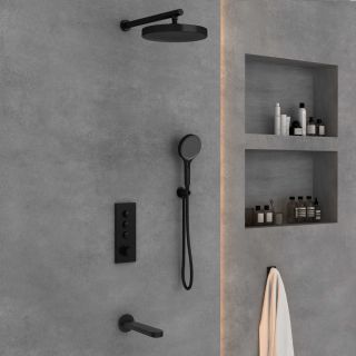 Душевой комплект Vincea Inspire VSFW-433TI5MB встраиваемый, термостатический, трехрежимный