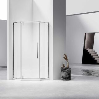 Душевой уголок Vincea Slim-N VSP-4SN100CLB, 1000*1000, черный, стекло прозрачное