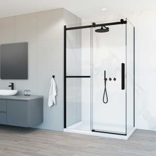 Душевой уголок Vincea Como Soft VSR-1CS8012CLB, 1200*800, черный, стекло прозрачное