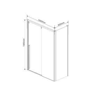 Душевой уголок Vincea Lugano VSR-1L8015CLB-1, 1500*800, черный, стекло прозрачное