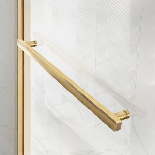 Душевой уголок Vincea Slim Soft VSR-1SS9011CLG, 1100*900, брашированное золото, стекло прозрачное