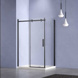 Душевой уголок Vincea Como-N VSR-4CN8016CLB, 1600*800, черный, стекло прозрачное