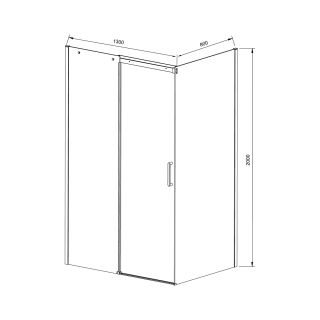 Душевой уголок Vincea Dice VSR-4D8013CLB, 1300*800, черный, стекло прозрачное