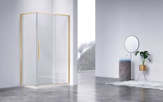 Душевой уголок Vincea Slim-N VSR-4SN8012CLG, 1200*800, брашированное золото, стекло прозрачное