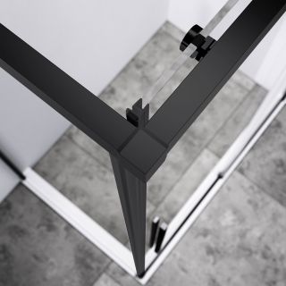 Душевой уголок Vincea Slim-N VSR-4SN9014CLB, 1400*900, черный, стекло прозрачное