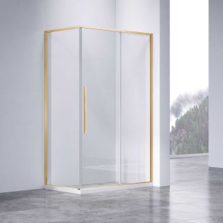 Душевой уголок Vincea Slim-N VSR-4SN9014CLG, 1400*900, брашированное золото, стекло прозрачное