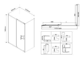 Душевой уголок Vincea City VSR-5CT9012CL 120x 90 см