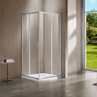 Душевой уголок Vincea Garda VSS-1G1011CLBN, 1100*1000, брашированный никель, стекло прозрачное