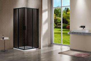 Душевой уголок Vincea Garda VSS-1G8010CGB, 1000*800, черный, стекло тонированное