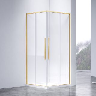 Душевой уголок Vincea Slim-N VSS-4SN8010CLG, 1000*800, брашированное золото, стекло прозрачное