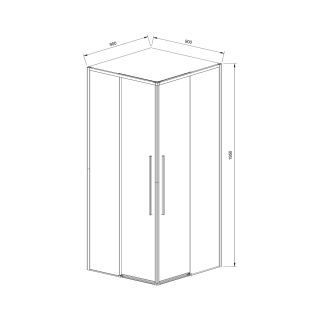 Душевой уголок Vincea Slim-N VSS-4SN900CGB, 900*900, черный, стекло тонированное