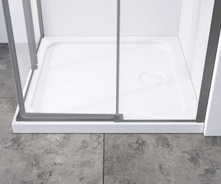 Душевой уголок Vincea Slim-N VSS-4SN900CLGM, 900*900, вороненая сталь, стекло прозрачное