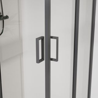 Душевой уголок Vincea City VSS-5CT900CLGM, 900*900, вороненая сталь, стекло прозрачное