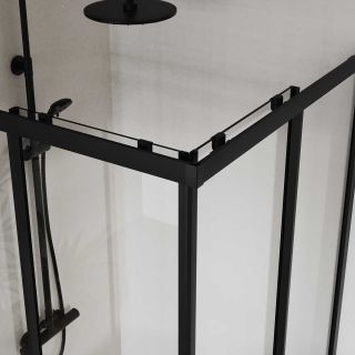 Душевой уголок Vincea City VSS-5CT9010CLB, 1000*900, черный, стекло прозрачное