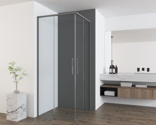 Душевой уголок Vincea Ultima VSS-7UL9090CLGM, 900*900, вороненая сталь, стекло прозрачное