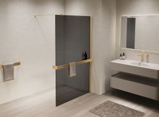 Душевая перегородка Vincea Walk-In VSW-1HR900CGG, 900*2000, матовый золотой, стекло тонированное