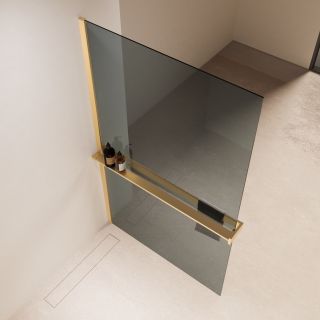 Душевая перегородка Vincea Walk-In VSW-1HR900MRG, 900*2000, матовый золотой, стекло зеркальное