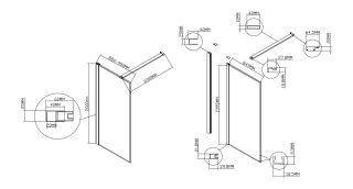 Душевая перегородка Vincea Walk-In HS VSW-1HS900CLB, 900*2000, черный матовый, стекло прозрачное