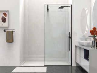 Душевая перегородка Vincea Walk-In HS VSW-1HS900CLB, 900*2000, черный матовый, стекло прозрачное