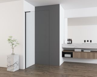 Душевая перегородка Vincea Walk-In VSW-7HA700CLB, 700*2000, черный матовый, стекло прозрачное