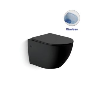 Унитаз подвесной Vincea Globo VT1-14MB безободковый черный ультратонкое soft-close сиденье