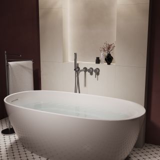 Смеситель для ванны Vincea Villa VTFW-1VL1GM, встраиваемый, вороненая сталь