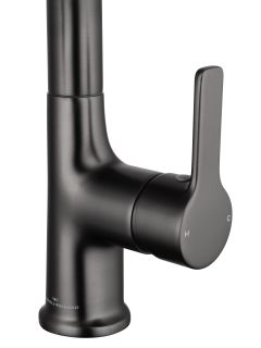 Смеситель для раковины Wonzon & Woghand WW-FE01L212-BGG с выдвижным изливом тёмный графит