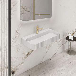 Раковина Solid Surface Vincea VWB-6SG90MW, 900*460*120, подвесная, цвет белый матовый