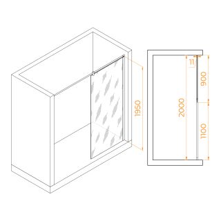 Душевая перегородка RGW WA-033 351003309-21 90см хром