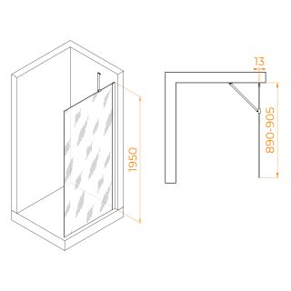Душевая перегородка RGW WA-110 351011009-11 90см хром