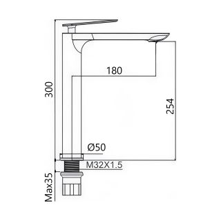 Смеситель для раковины высокий Maretti Campanella CP32RF847-V, золотой сатин