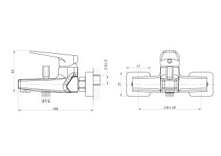 Смеситель для ванны Wonzon & Woghand Athens WW-083101-CR хром