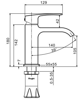 Смеситель для раковины Raglo R02.10.03 золотой сатин